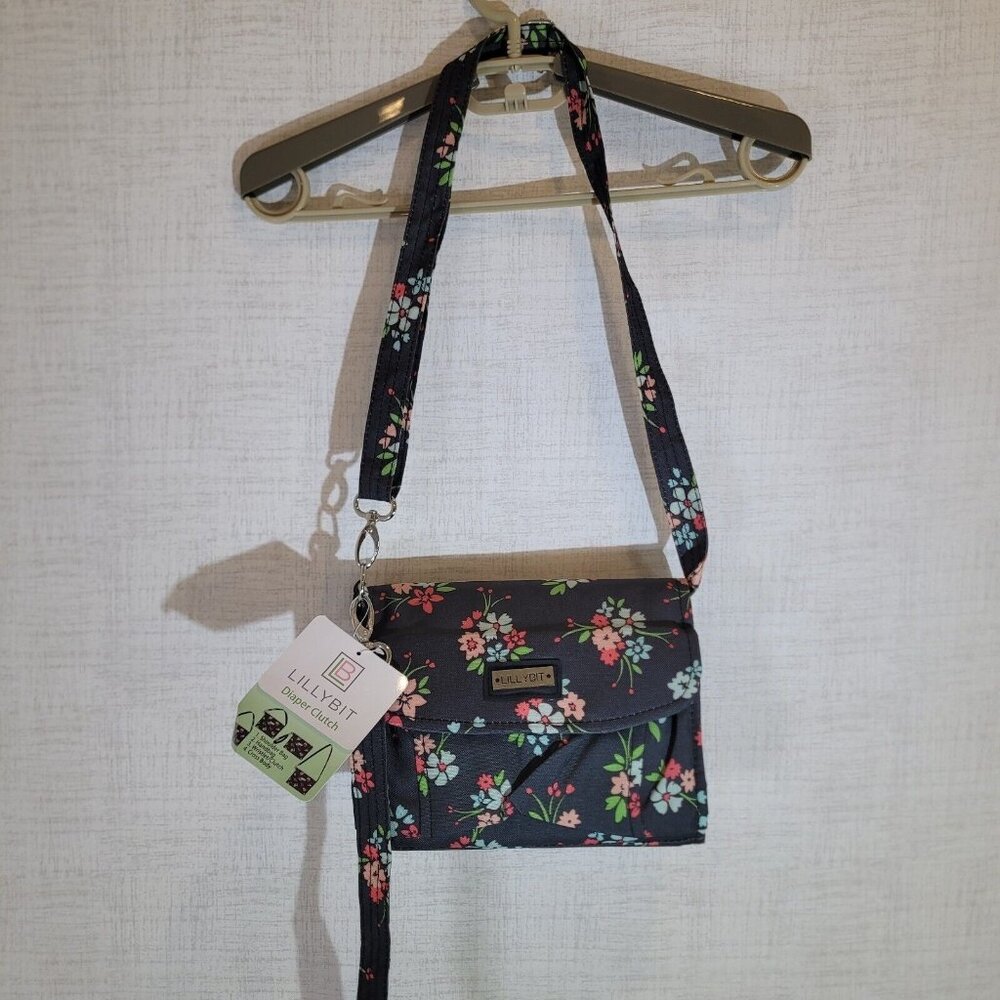 NWT LillyBit Floral Diaper Bag Organizer Crossbody Wristlet Clutch Baby Bag